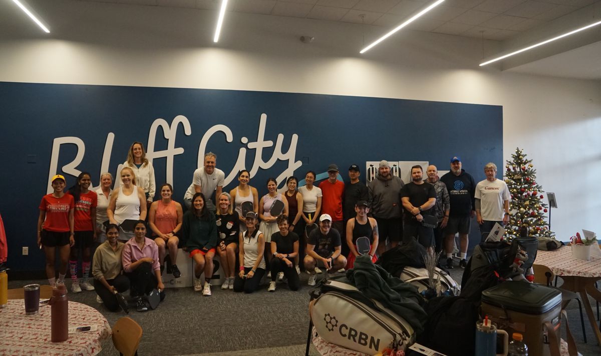 Players gathered at Bluff City Pickleball for Serving Up Dreams